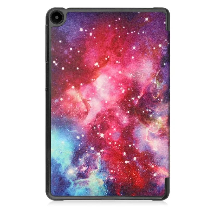 For Huawei MatePad SE 10.4-inch Trifold Stand Auto Sleep / Wake Tablet Cover Pattern Printing PU Leather Folio Anti-scratch Tablet Case -  Starry Sky