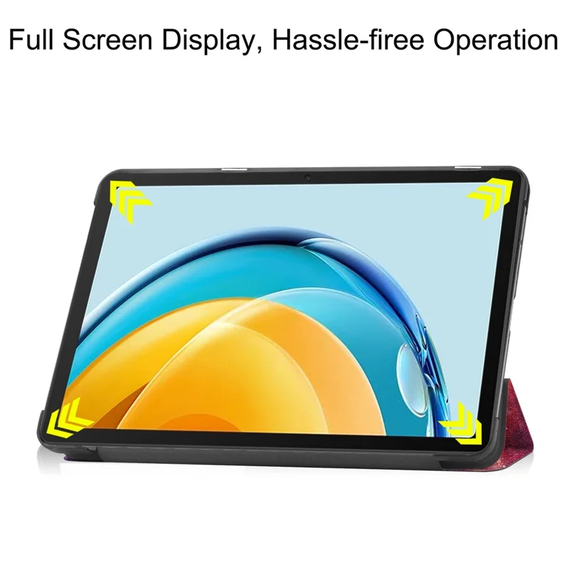 For Huawei MatePad SE 10.4-inch Trifold Stand Auto Sleep / Wake Tablet Cover Pattern Printing PU Leather Folio Anti-scratch Tablet Case -  Starry Sky
