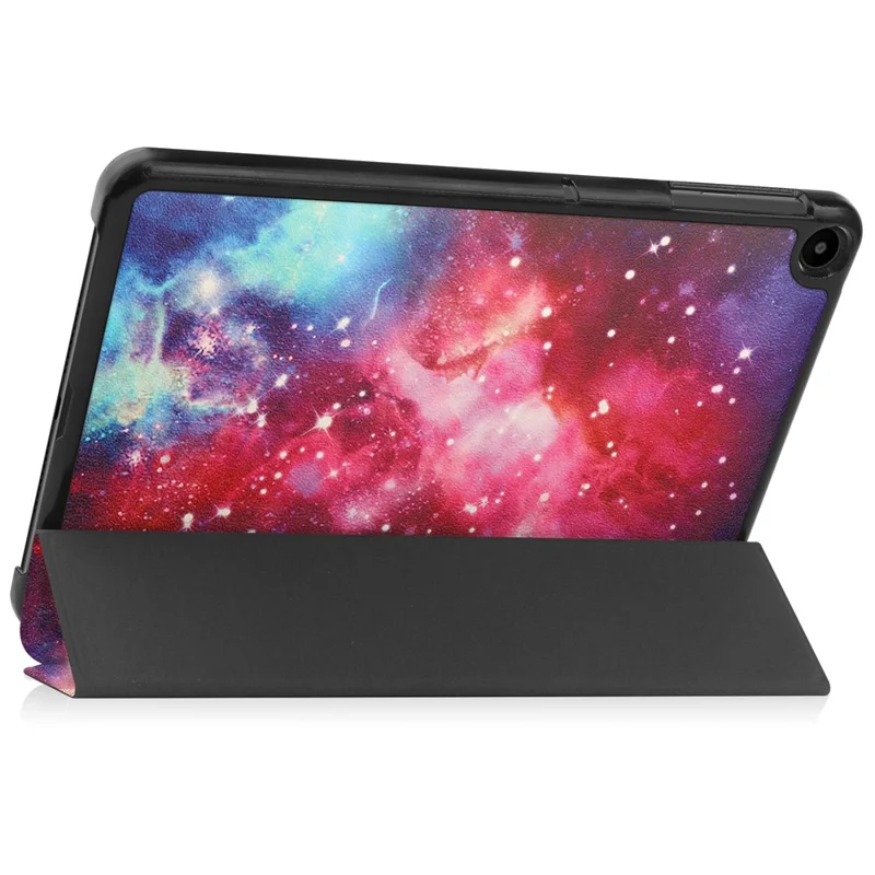 For Huawei MatePad SE 10.4-inch Trifold Stand Auto Sleep / Wake Tablet Cover Pattern Printing PU Leather Folio Anti-scratch Tablet Case -  Starry Sky