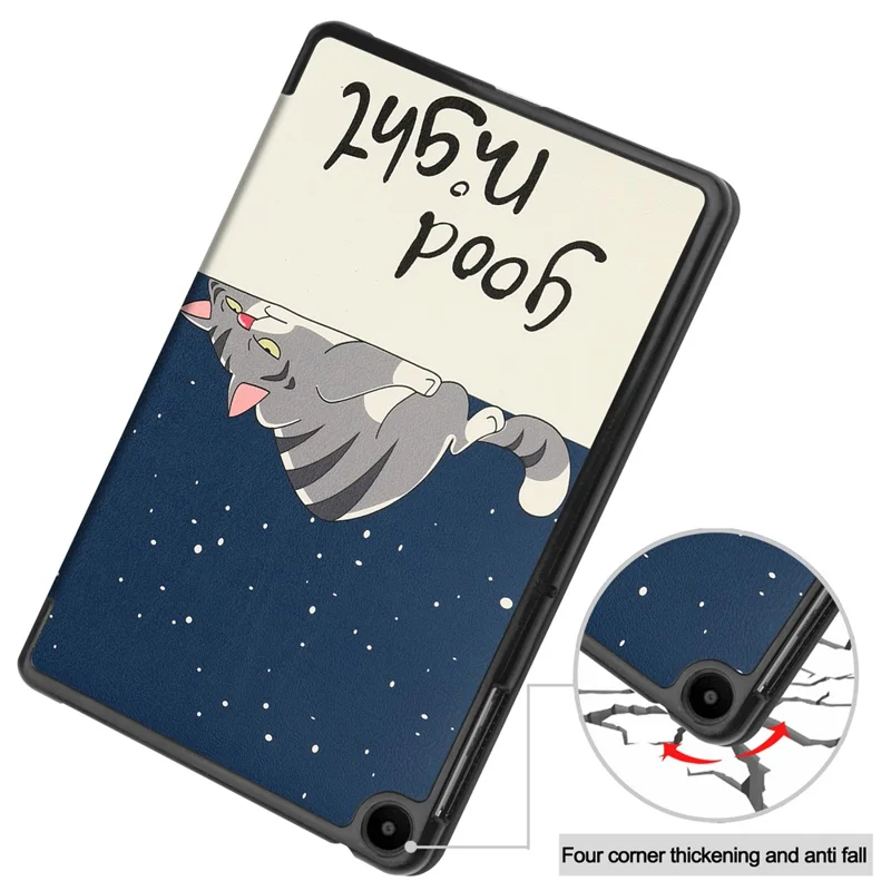 Per Huawei MatePad SE 10.4 pollici Trifold Stand Auto Sleep / Wake Tablet Cover Pattern Printing PU Leather Folio Anti-scratch Tablet Case - Gatto