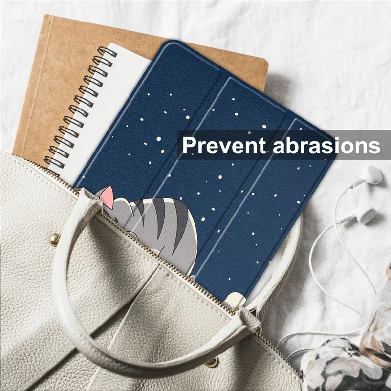 Per Huawei MatePad SE 10.4 pollici Trifold Stand Auto Sleep / Wake Tablet Cover Pattern Printing PU Leather Folio Anti-scratch Tablet Case - Gatto