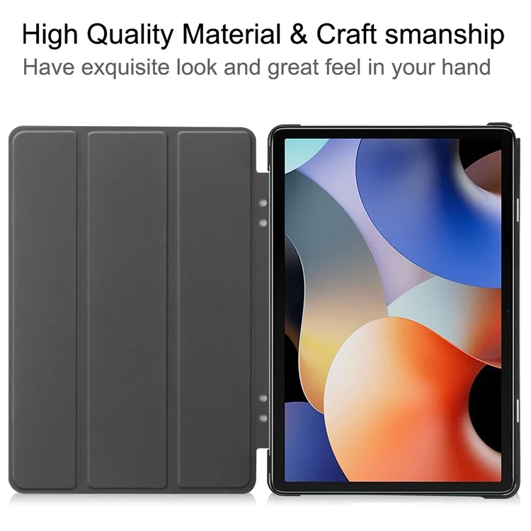 For Blackview Oscal Pad 10 Tri-fold PU Leather Tablet Case Stand Auto Wake / Sleep Anti-scratch Tablet Cover - Black