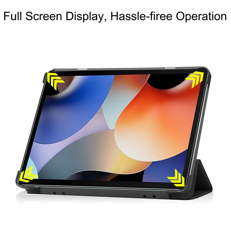 For Blackview Oscal Pad 10 Tri-fold PU Leather Tablet Case Stand Auto Wake / Sleep Anti-scratch Tablet Cover - Black
