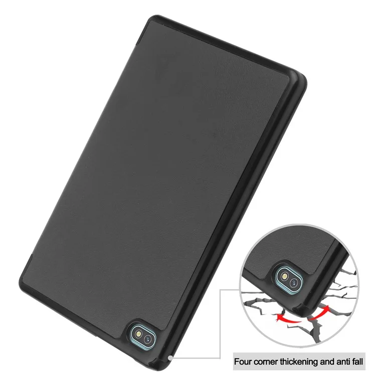 For Blackview Oscal Pad 10 Tri-fold PU Leather Tablet Case Stand Auto Wake / Sleep Anti-scratch Tablet Cover - Black
