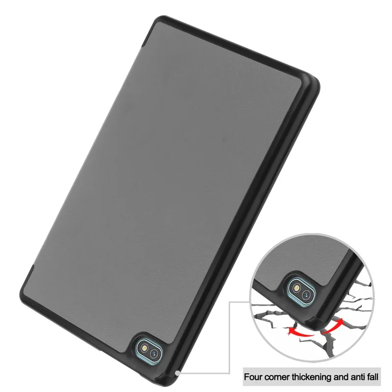 For Blackview Oscal Pad 10 Tri-fold PU Leather Tablet Case Stand Auto Wake / Sleep Anti-scratch Tablet Cover - Grey