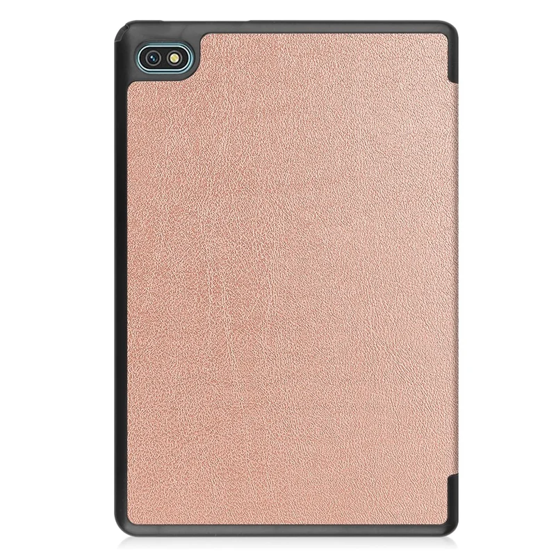 For Blackview Oscal Pad 10 Tri-fold PU Leather Tablet Case Stand Auto Wake / Sleep Anti-scratch Tablet Cover - Rose Gold