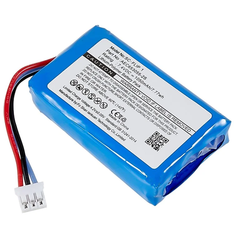 Für JBL Flip 1 Lautsprecher Akku 7,40V 1050 mAh Lithium-Ionen-Polymer-Akku Ersatzteil (Encode: AEC653055-2S) (ohne Logo)
