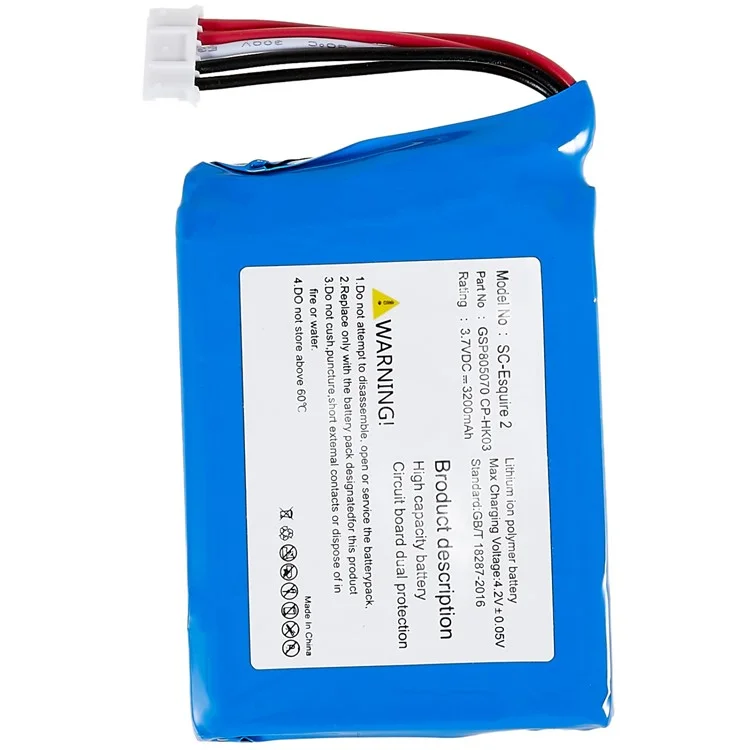 Para Harman Kardon Esquire 2 Bateria de Alto-falante 3.7V 3200mAh Polímero de Íons de Íons de Lítio Parte de Substituição da Bateria (coda: GSP805070 CP-HK03) (sem Logotipo)