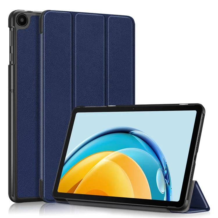 Per Huawei MatePad SE 10.4-inch Custodia in Pelle PU Tablet Tri-fold Stand Anti-drop Cover Tablet - Blu Scuro