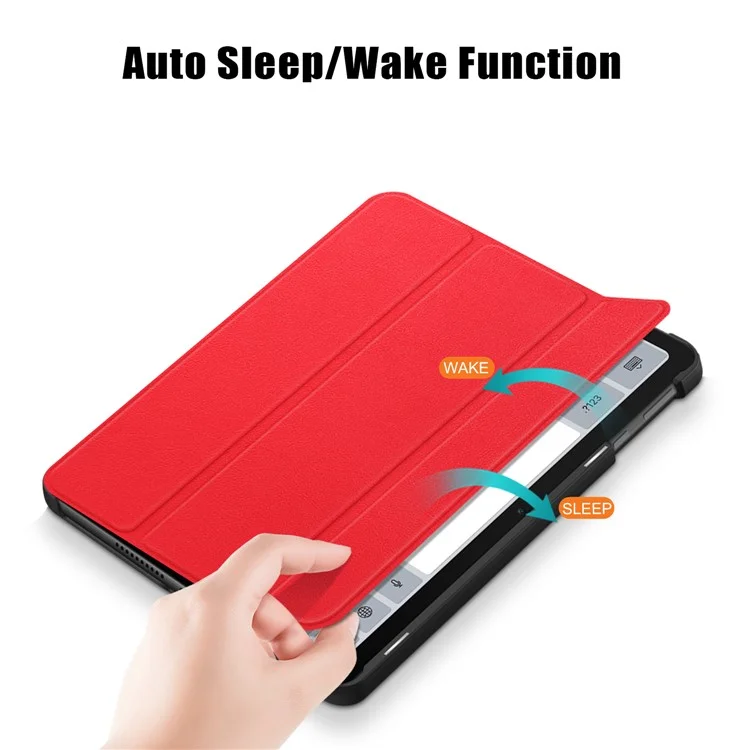 Per Huawei MatePad SE 10.4 pollici Custodia in pelle PU Tablet Tri-fold Stand Anti-caduta Copertura Tablet - Rosso