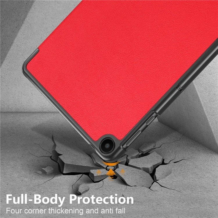 Per Huawei MatePad SE 10.4 pollici Custodia in pelle PU Tablet Tri-fold Stand Anti-caduta Copertura Tablet - Rosso