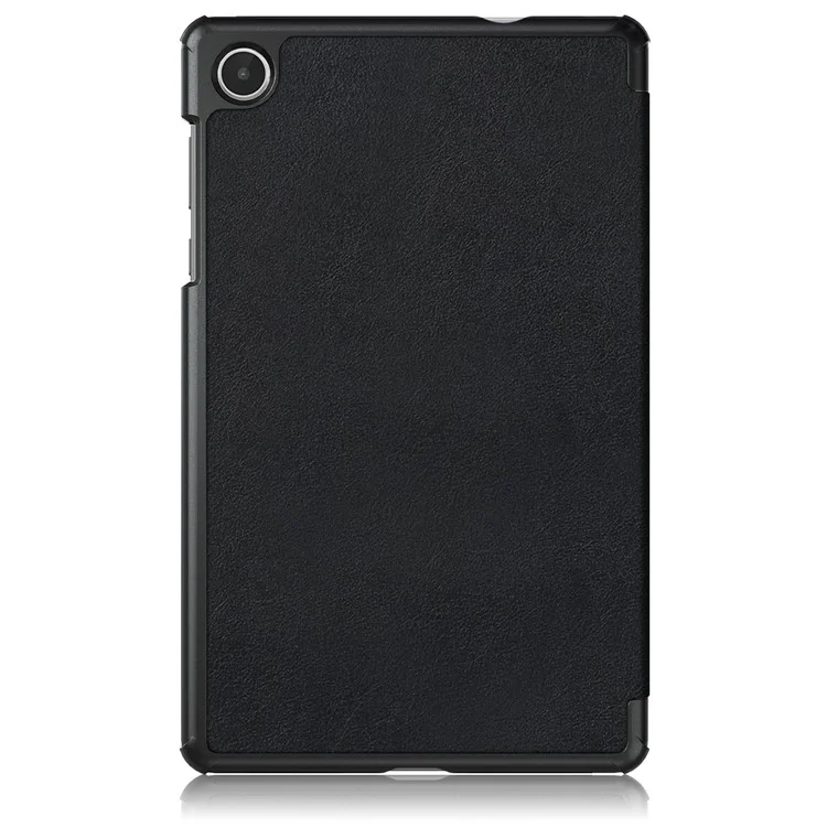 Para Lenovo Tab M8 (4ª geração) 2024 TB-301XU / M8 (4ª geração) 2023 TB-300FU Tri-Fold Stand Solid Color PU Leather Tablet Cover - Preto