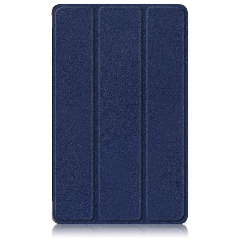 For Lenovo Tab M8 (4th Gen) 2024 TB-301XU / M8 (4th Gen) 2023 TB-300FU Tri-Fold Stand Solid Color PU Leather Tablet Cover - Dark Blue