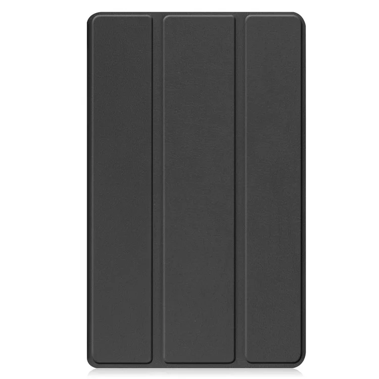 Capa de Tablet de Couro PU para Lenovo Tab M8 (4ª Geração) 2024 TB-301XU / M8 (4ª Geração) 2023 TB-300FU, Suporte Dobrável Tríplo, Capa Protetora de Tablet - Preta