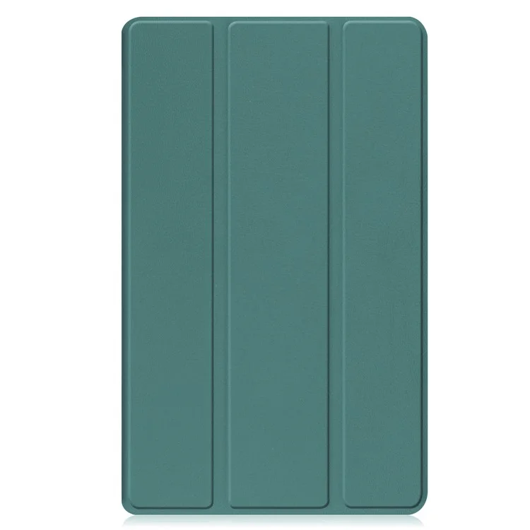 PU Leather Tablet Case for Lenovo Tab M8 (4th Gen) 2024 TB-301XU / M8 (4th Gen) 2023 TB-300FU Tri-Fold Stand Protective Tablet Cover - Blackish Green