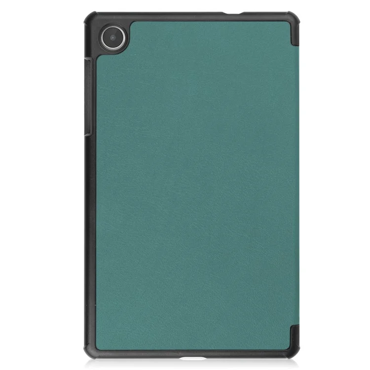 PU Leather Tablet Case for Lenovo Tab M8 (4th Gen) 2024 TB-301XU / M8 (4th Gen) 2023 TB-300FU Tri-Fold Stand Protective Tablet Cover - Blackish Green