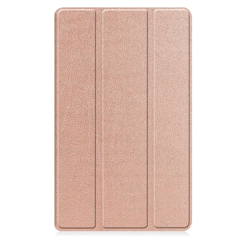 PU Leather Tablet Case for Lenovo Tab M8 (4th Gen) 2024 TB-301XU / M8 (4th Gen) 2023 TB-300FU Tri-Fold Stand Protective Tablet Cover - Rose Gold