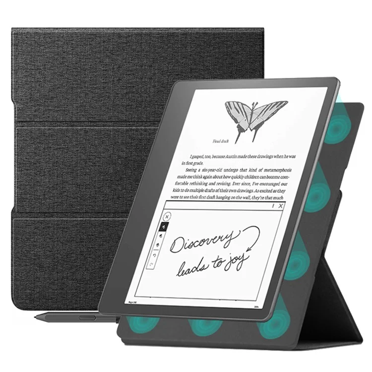 Чехол из искусственной кожи с магнитным креплением для электронной книги Amazon Kindle Scribe, защитная крышка со складной подставкой - черный