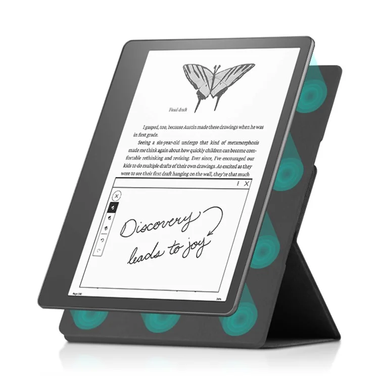 Чехол из искусственной кожи с магнитным креплением для электронной книги Amazon Kindle Scribe, защитная крышка со складной подставкой - черный