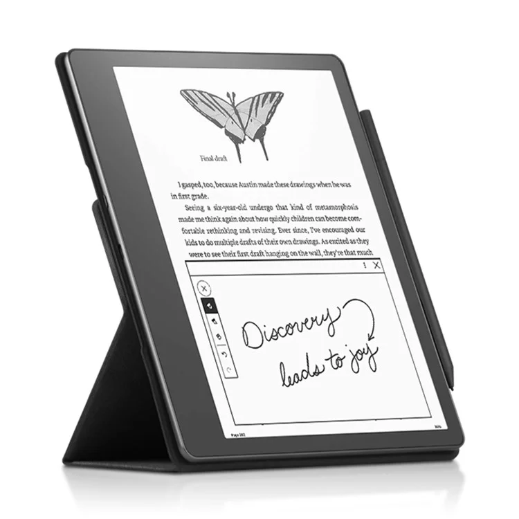 Чехол из искусственной кожи с магнитным креплением для электронной книги Amazon Kindle Scribe, защитная крышка со складной подставкой - черный