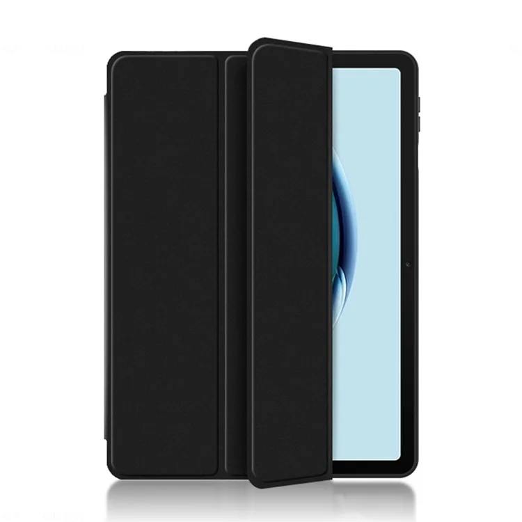 Para Huawei MatePad SE 10.4 polegadas Tri-fold Stand Tablet Case PU Leather Protective Tablet Cover - Preto