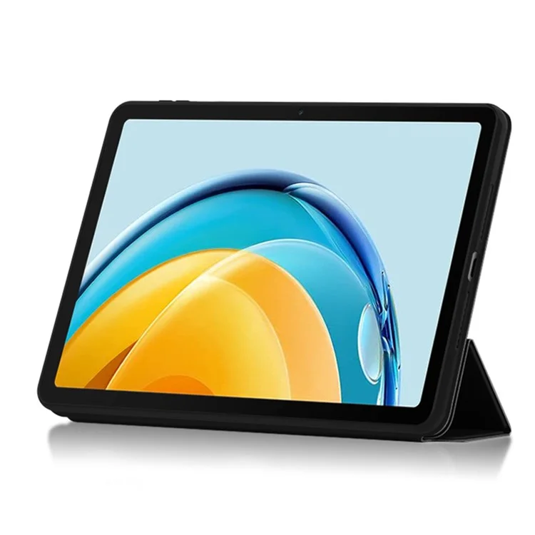 Para Huawei MatePad SE 10.4 polegadas Tri-fold Stand Tablet Case PU Leather Protective Tablet Cover - Preto