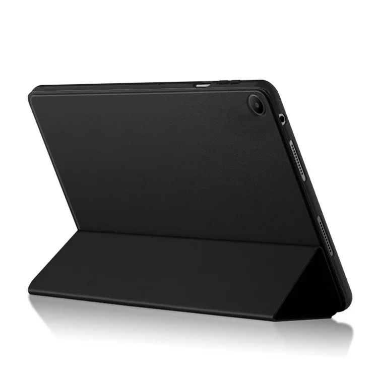 Para Huawei MatePad SE 10.4 polegadas Tri-fold Stand Tablet Case PU Leather Protective Tablet Cover - Preto