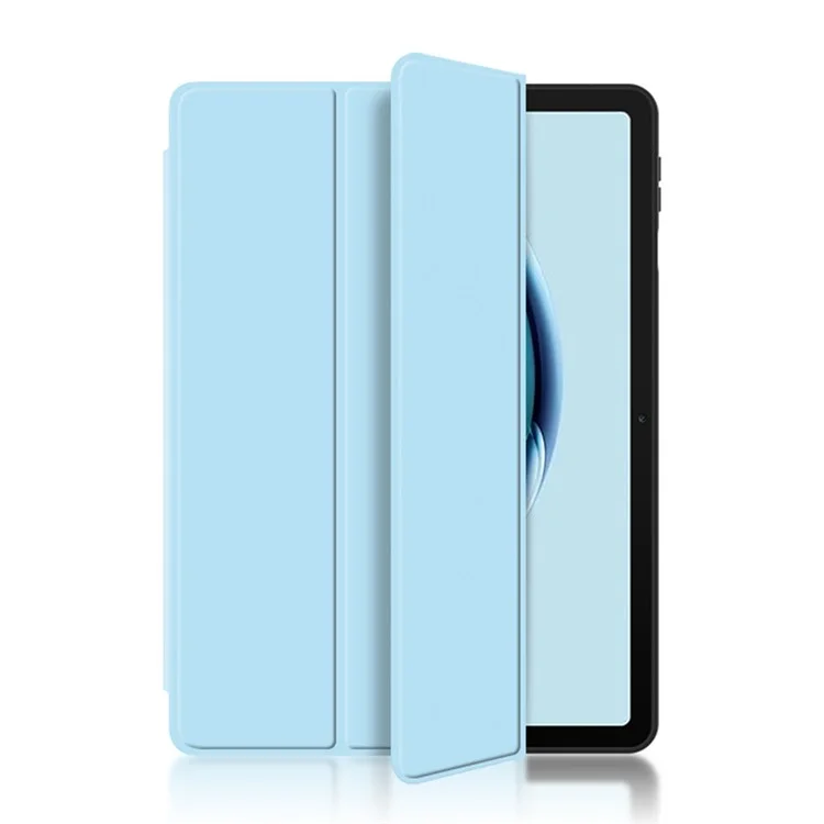 Pour Huawei MatePad SE 10.4 pouces Tri-fold Stand Tablet Case PU Leather Protective Tablet Cover - Bleu