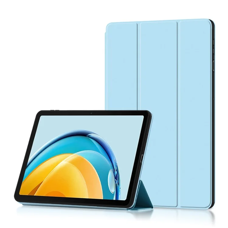 Pour Huawei MatePad SE 10.4 pouces Tri-fold Stand Tablet Case PU Leather Protective Tablet Cover - Bleu