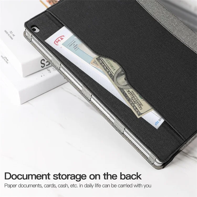 Para Microsoft Surface Book 1 / 2 / 3 de 15 pulgadas Estuche de protección resistente a arañazos con soporte desmontable de cuero - Negro / Gris