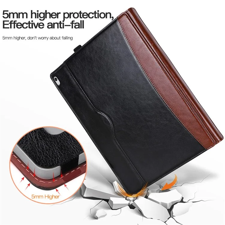 Para Microsoft Surface Book 1 / 2 / 3 de 15 pulgadas Estuche de protección resistente a arañazos con soporte desmontable de cuero - Negro / Gris
