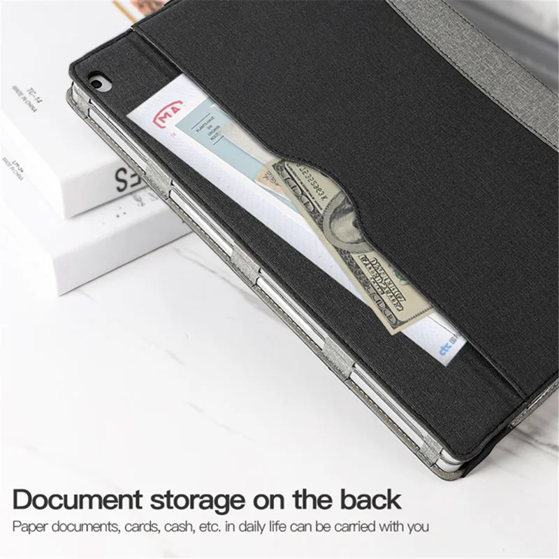 For Microsoft Surface Book 1 / 2 / 3 15 inch Protective Case Anti-Scratch Detachable Leather Case with Stand - Black  /  Brown