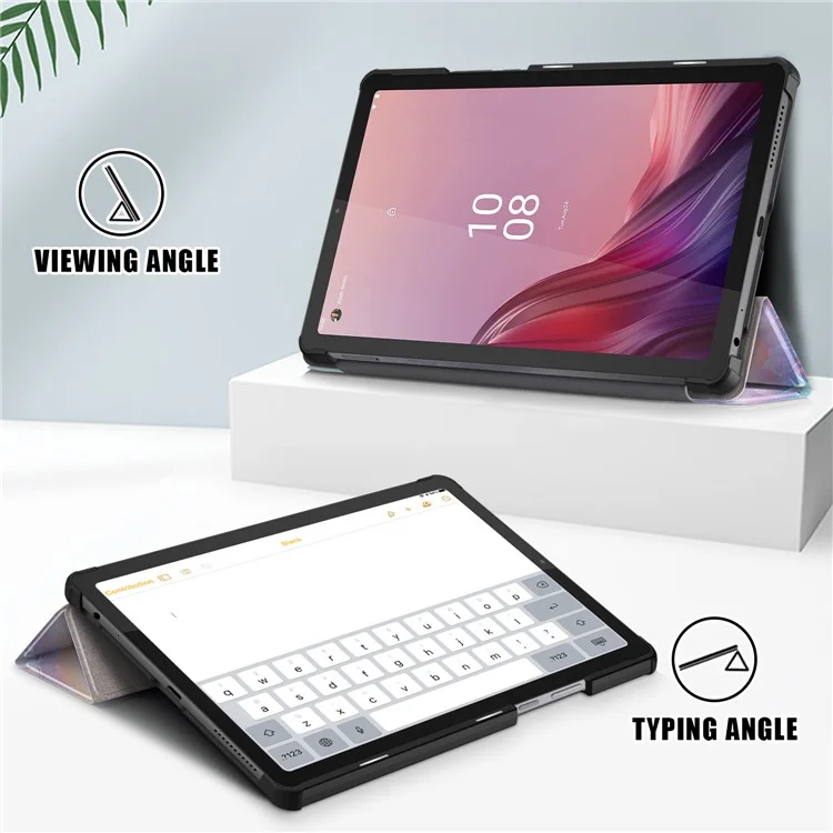 Чехол из натуральной кожи для планшета Lenovo Tab M9 TB-310FU, чехол с трехстворчатой подставкой с принтом и автоматическим режимом пробуждения/сна - Fantasy Deer