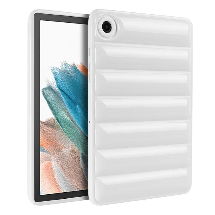Pour Samsung Galaxy Tab A8 10.5 (2021) / (2022) Candy Color Shockproof Case Down Jacket Design Anti-scratch TPU Cover - Blanc