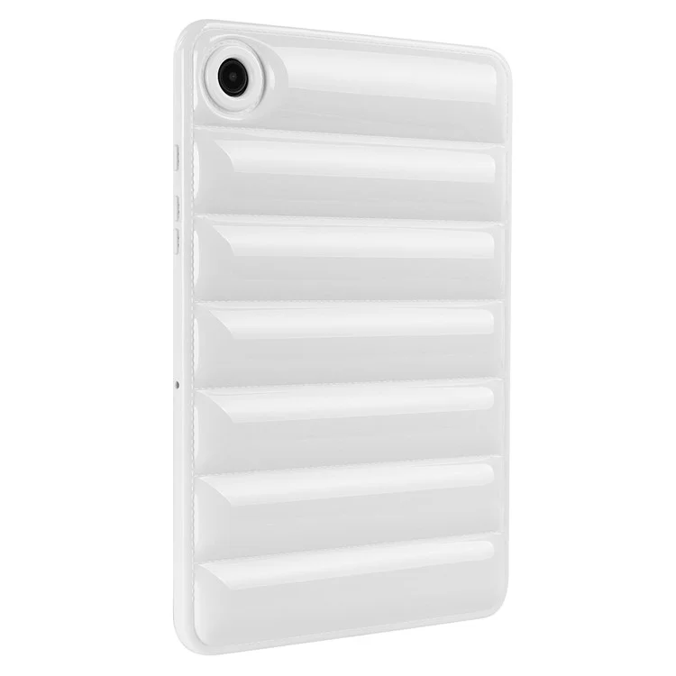Pour Samsung Galaxy Tab A8 10.5 (2021) / (2022) Candy Color Shockproof Case Down Jacket Design Anti-scratch TPU Cover - Blanc