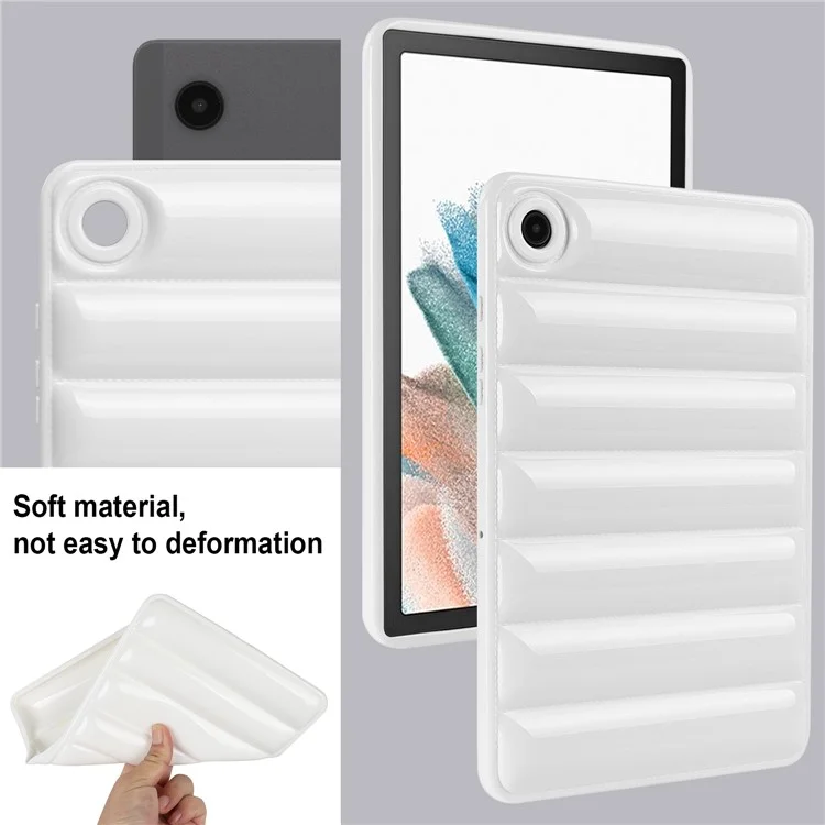 Pour Samsung Galaxy Tab A8 10.5 (2021) / (2022) Candy Color Shockproof Case Down Jacket Design Anti-scratch TPU Cover - Blanc