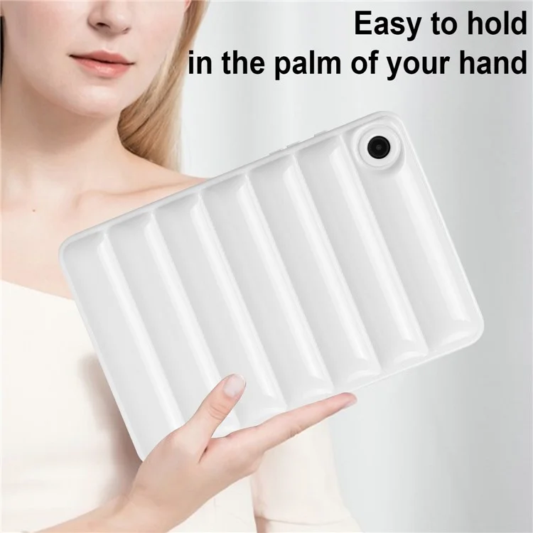 Pour Samsung Galaxy Tab A8 10.5 (2021) / (2022) Candy Color Shockproof Case Down Jacket Design Anti-scratch TPU Cover - Blanc