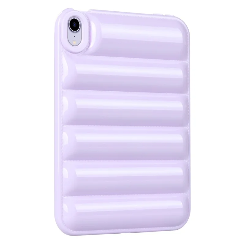 For iPad mini (2024) / mini (2021) Candy Color Down Jacket Shockproof Back Case Soft TPU Tablet Cover - Purple