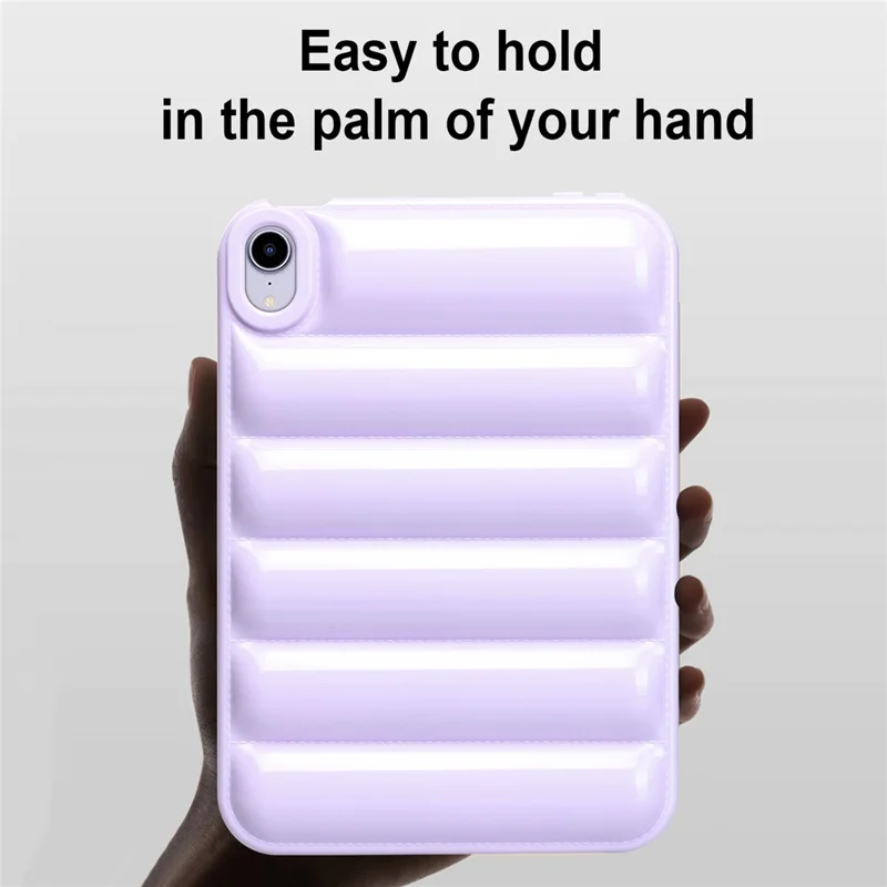 For iPad mini (2024) / mini (2021) Candy Color Down Jacket Shockproof Back Case Soft TPU Tablet Cover - Purple