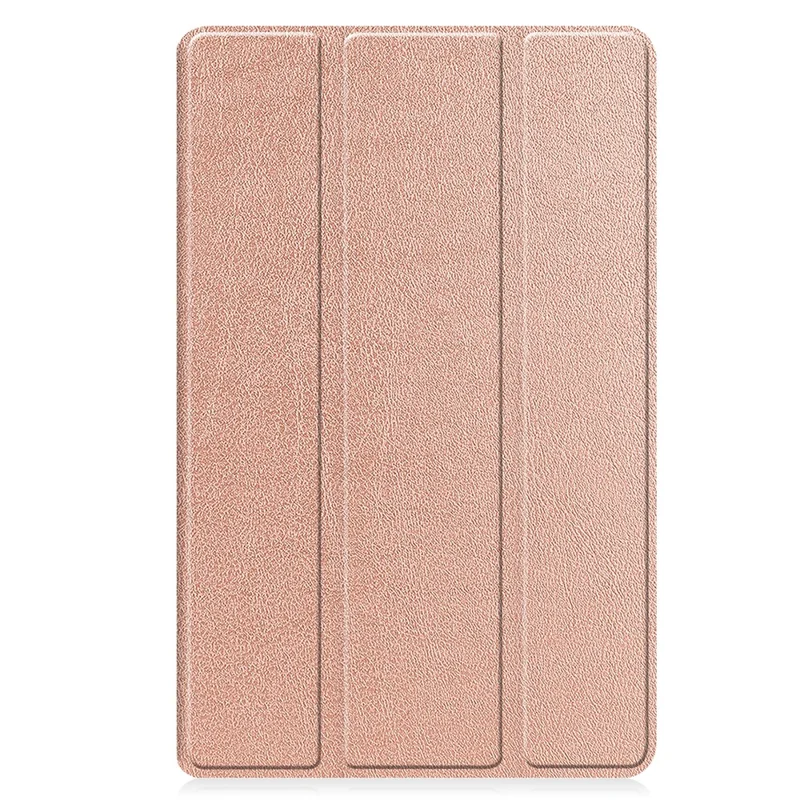 For Lenovo Tab M9 TB-310FU Anti-scratch PU Leather Tablet Case Tri-fold Stand Protective Cover - Rose Gold