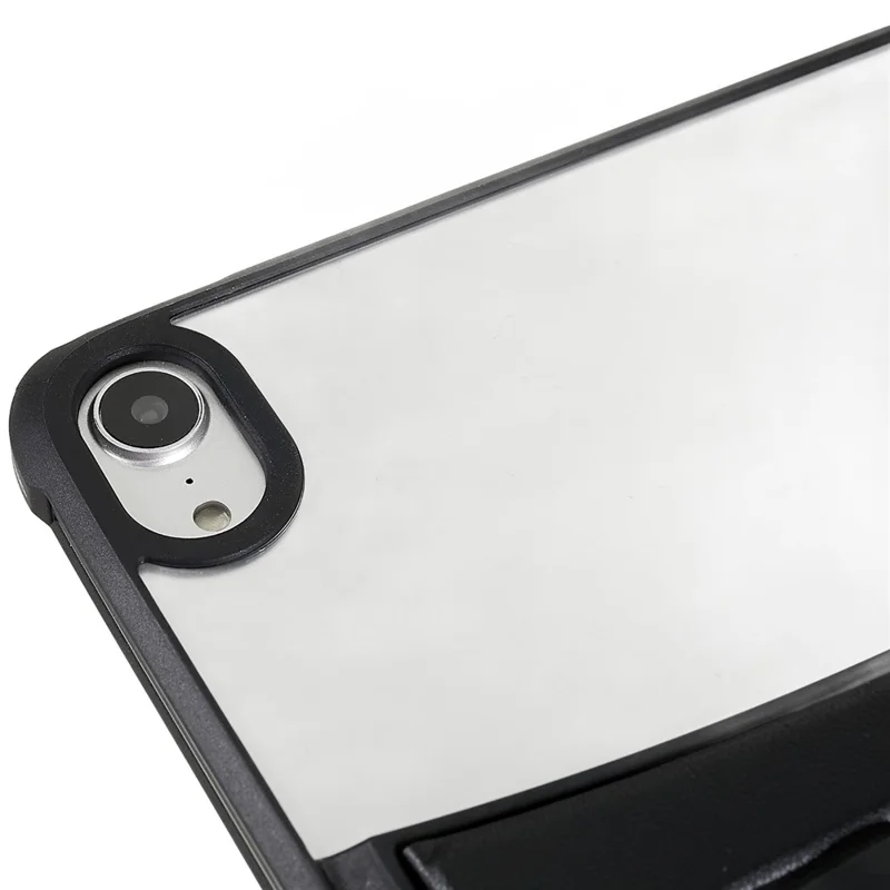 Transparent TPU + Acrylic Tablet Case for iPad mini (2024) / mini (2021) Leather Kickstand Anti-Drop Tablet Cover
