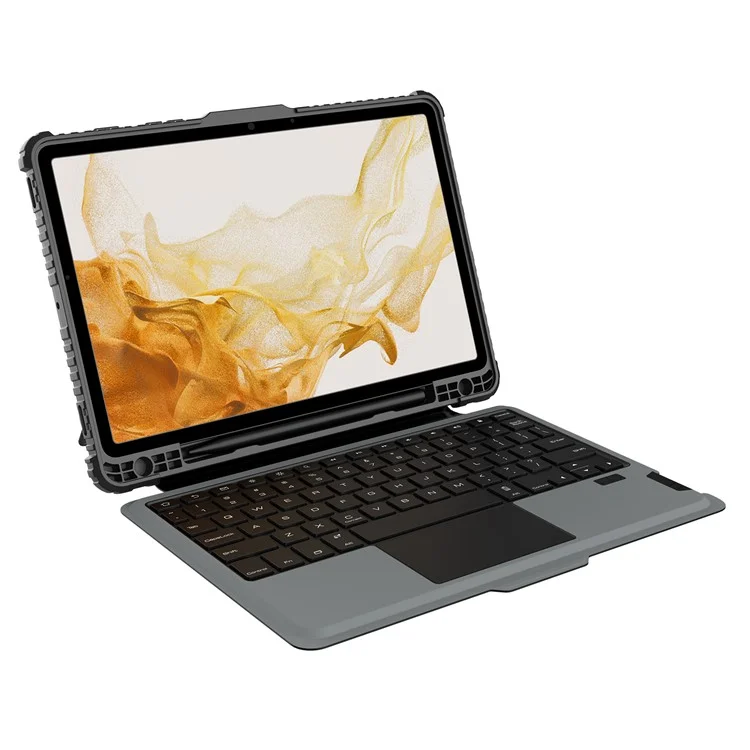 NILLKIN Keyboard Case for Samsung Galaxy Tab S8 Auto Sleep / Wake PU Leather Tablet Protective Case + Bluetooth-compatible Keyboard with Touchpad