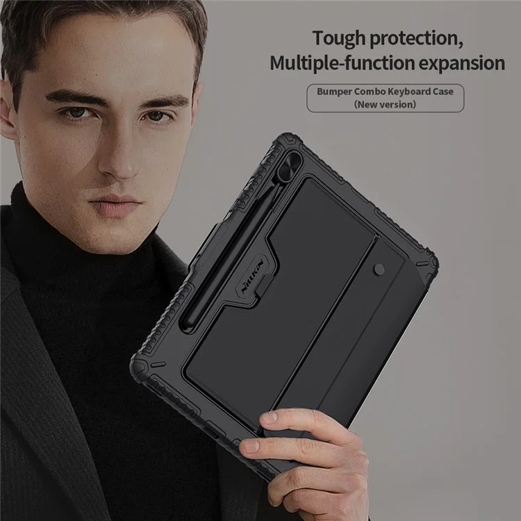 NILLKIN Keyboard Case for Samsung Galaxy Tab S8 Auto Sleep / Wake PU Leather Tablet Protective Case + Bluetooth-compatible Keyboard with Touchpad