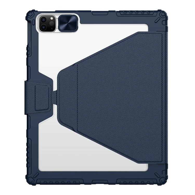 NILLKIN Pro pour iPad Pro 12.9 (2022) / (2021) / (2020), Étui de tablette amovible Rotation à 360 degrés Support Anti-rayures Housse en cuir - Bleu