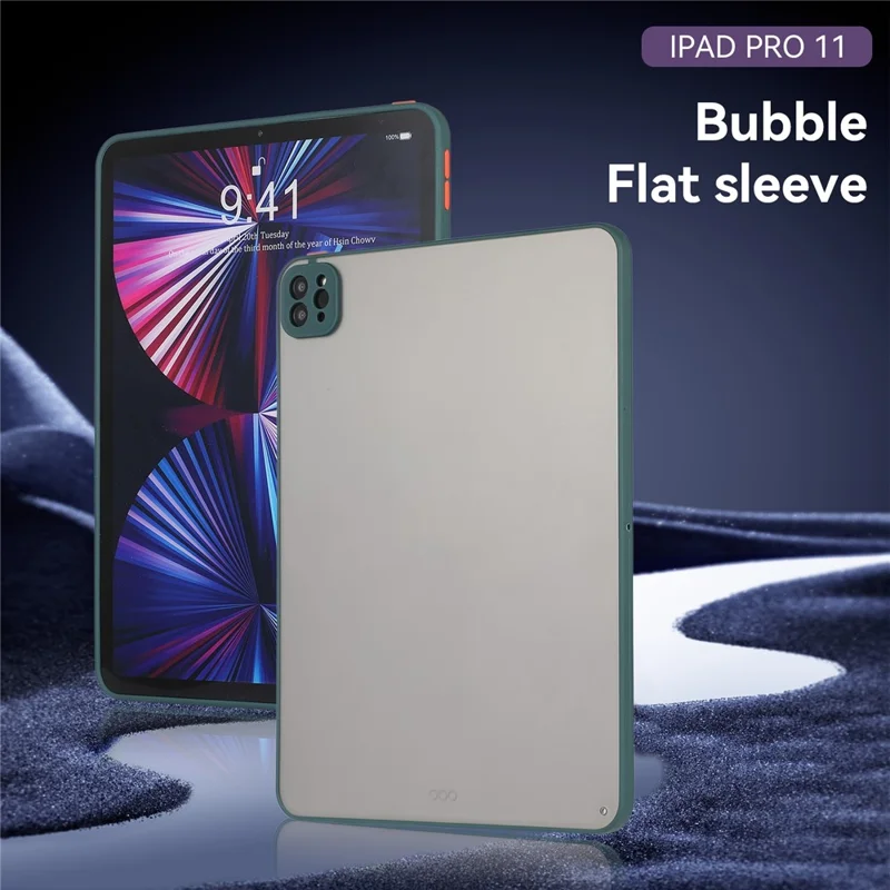 For iPad Pro 11 (2020) / (2021) / (2022) Hard PC + TPU Slim Case Skin-Touch Shockproof Tablet Cover - Green