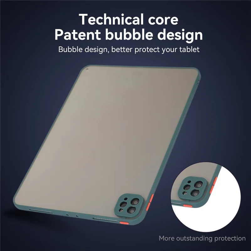 For iPad Pro 11 (2020) / (2021) / (2022) Hard PC + TPU Slim Case Skin-Touch Shockproof Tablet Cover - Green