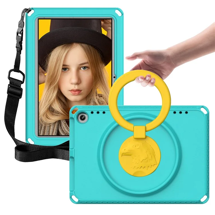 Pour Amazon Fire HD 8 (2022) / (2020) Étui de protection en EVA antichoc avec sangle d'épaule, protecteur d'écran imperméable - Vert clair