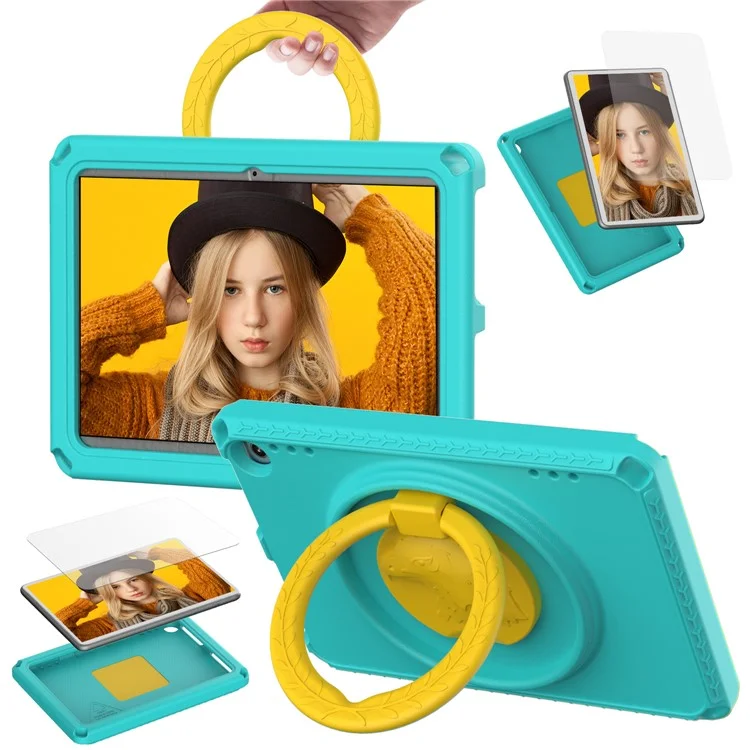 Pour Amazon Fire HD 8 (2022) / (2020) Étui de protection en EVA antichoc avec sangle d'épaule, protecteur d'écran imperméable - Vert clair