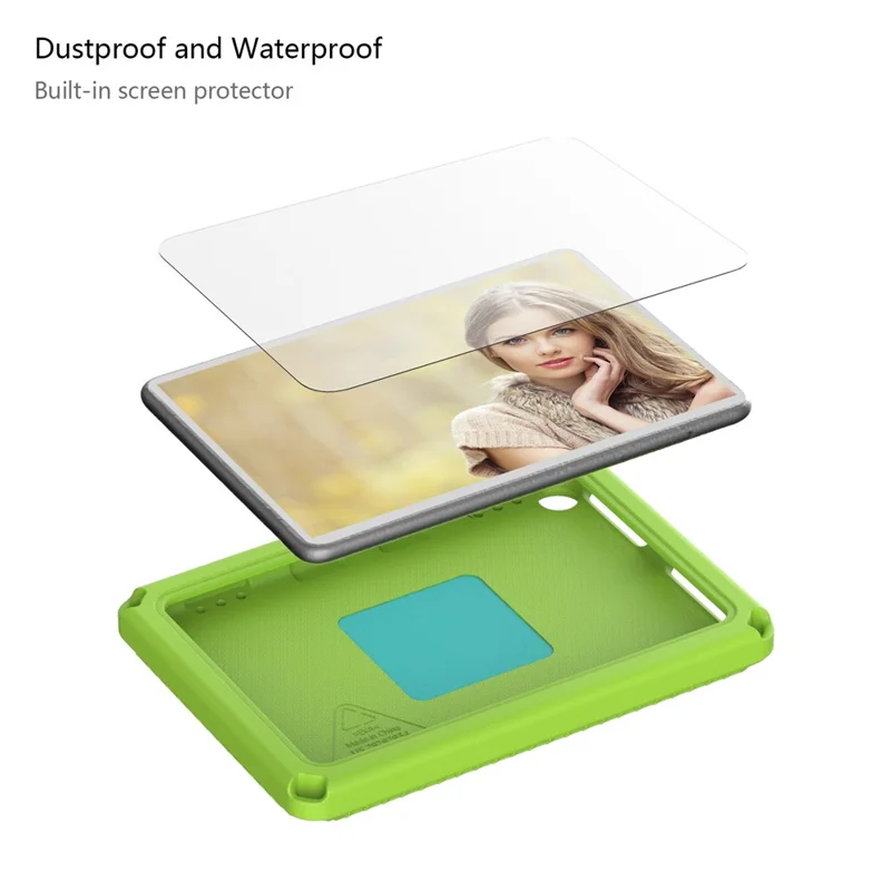 For Amazon Fire HD 8 (2022) / (2020) Shockproof EVA Case with Shoulder Strap, Waterproof Screen Protector - Green