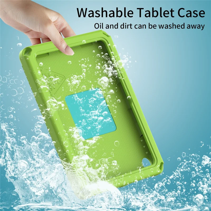 For Amazon Fire HD 8 (2022) / (2020) Shockproof EVA Case with Shoulder Strap, Waterproof Screen Protector - Green
